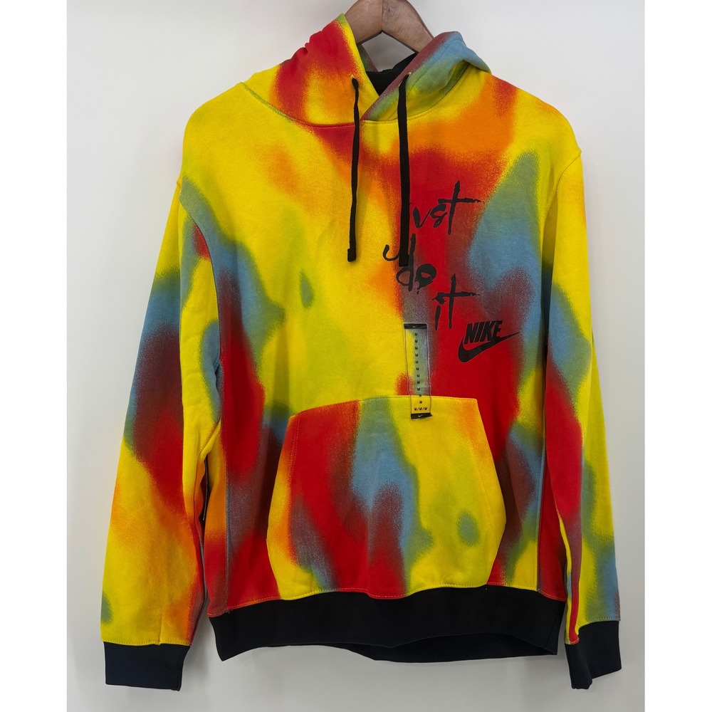 Nike 'Action Speaks Louder Than Anything' Tie Dye Hoodie Size Medium CQ7174-100
